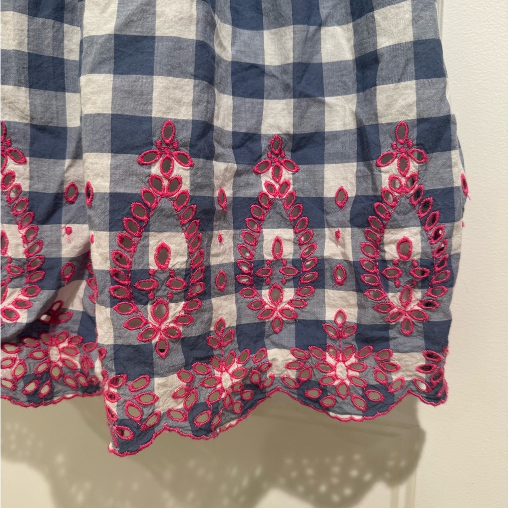 GAP kids Blue Gingham Eyelet trim dress - Picture 2 of 6